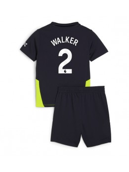 Billige Manchester City Kyle Walker #2 Bortedraktsett Barn 2024-25 Kortermet (+ Korte bukser)